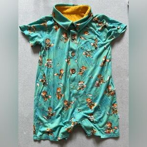 Posh Peanut 18-24 months snap romper, fox print